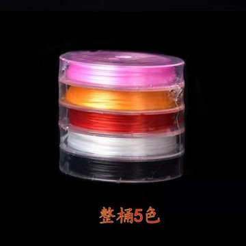 耐磨水晶8色混合多彩皮筋DIY手工進口水晶扁絲線松緊串珠繩實惠裝