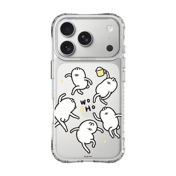 【插畫家聯名】醜白兔啤酒舞蹈抗黃防摔MagSafe iPhone手機殼