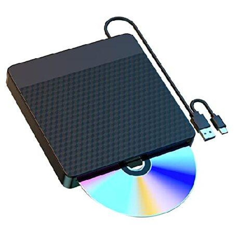 NVOPERANG 外付けCD/DVDドライブ ノートパソコン用 USB A 3.0 ＆ USB C