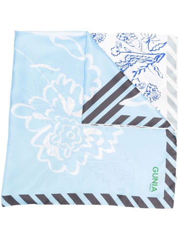 Gunia Project - patchwork floral-print silk scarf - women - Silk - One Size - Blue