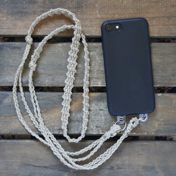 手作輕便麻繩手機背帶 ( 2合1設計 / 可選雙環或龍蝦扣 )