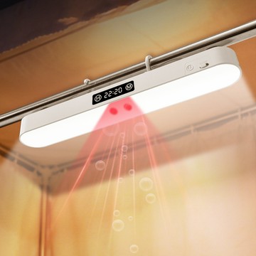 YOLOMO LED磁吸掛燈 電子時鐘小夜燈 無極調光 可吊掛床頭燈 USB充電燈 宿舍燈 衣櫃燈 床邊燈 臥室照明燈