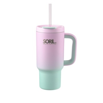 [家速配]SORIL防漏密封隨行杯950ml-漸粉