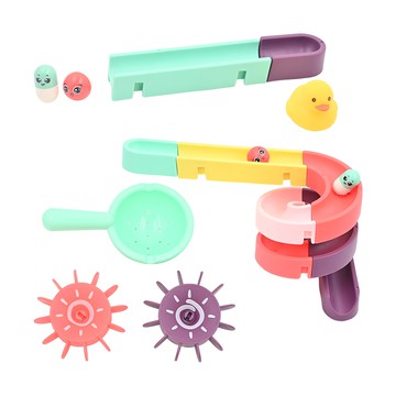 IngBaby 水道滑滑樂玩具 24件組  堅固耐用ABS塑膠材質  附有強力吸盤  邊緣光滑設計  混合色  1組