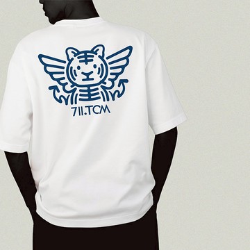 動物插畫T | 飛虎 | Oversize 白色款印花T恤