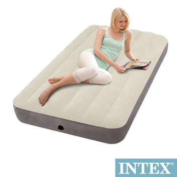 INTEX 新型氣柱-單人加大植絨充氣床墊-寬99cm(64101)
