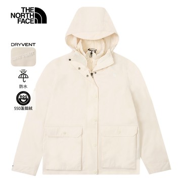 【週末加碼 00點快閃價】女款米白色DRYVENT防水羽絨內裡三合一外套｜8GK7QLI