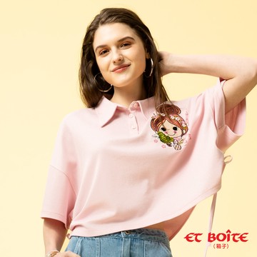 【2件7折】DORA盆栽少女側邊抽繩短版POLO衫 - BLUE WAY ET BOîTE 箱子