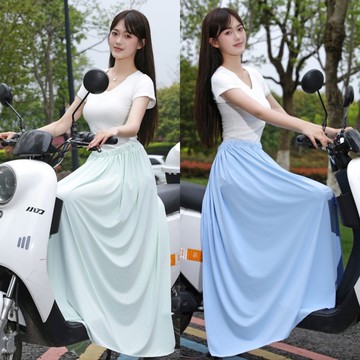胖胖美依  擋風裙 圍裙 防曬裙 新款防曬半身裙騎車護腿防曬裙電動車一片式防走光神器腿部遮陽圍裙-6676.