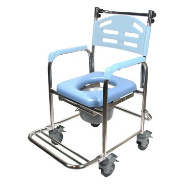 goodly顧得力不鏽鋼固手附輪馬桶椅 (w-a235) 不銹鋼便器椅 洗澡椅