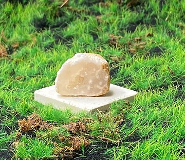 能量擺飾-瑪瑙可愛開口笑白晶洞 招財 療癒 開運 原礦 快速出貨