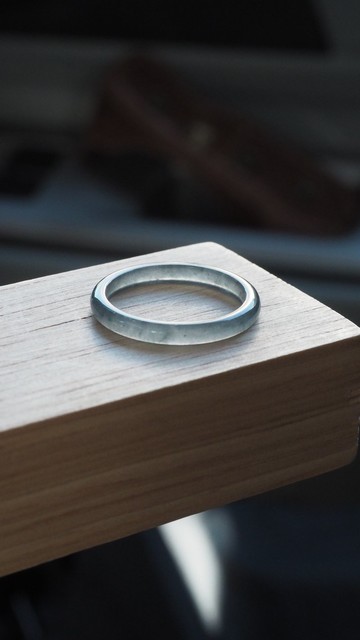 寶淇 - 冰烏雞細戒指(港圈12) - 天然A貨翡翠