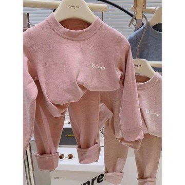 秋冬兒童羊毛蠶絲保暖內衣套裝男女童加厚德絨秋衣秋褲家居服睡衣