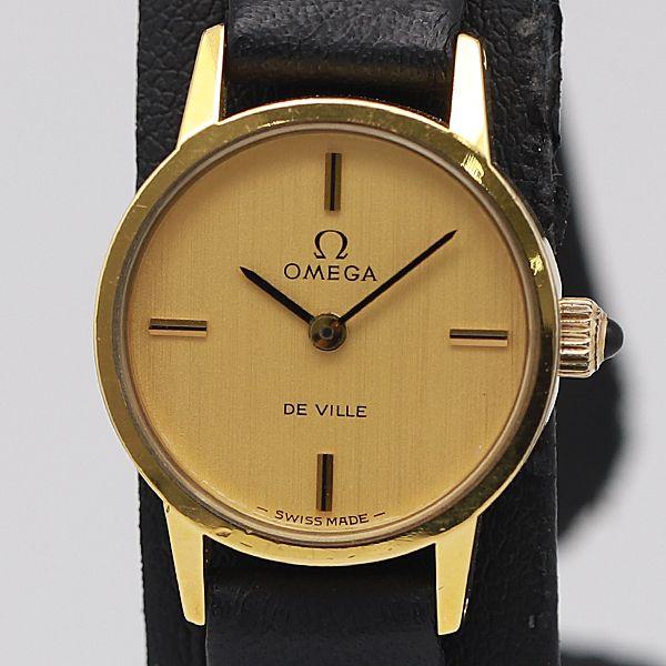 か*ず様 OMEGA ゴールド ダイヤル 時計　デビル　稼働品 O-7502| オメガ デビル スクエアケース 金張り ゴールドダイヤル