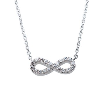 EZGOLD-晶鑽無限-純銀項鍊(鎖骨鍊)