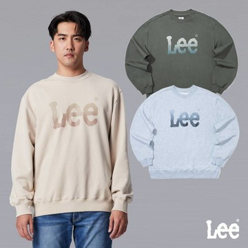 Lee 漸層大LOGO寬鬆大學T 男 灰色 卡其 橄欖綠 MODERN LB330016