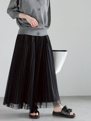 精緻蕾絲分層感百褶長裙(0F000842510) - Te chichi