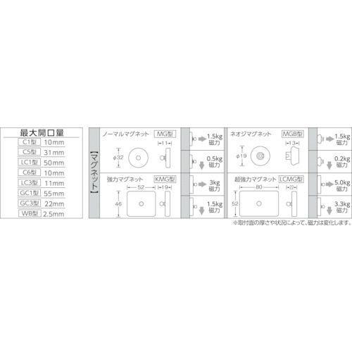 トラスコ中山 TRUSCO ホルダー式クリップ 小型クリップ ジョイント5連 マグネット TC-C1MG-5