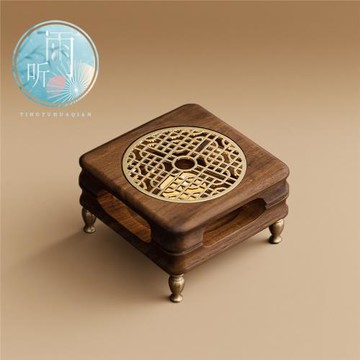 黑胡桃木溫茶爐花茶壺蠟燭加熱烤茶爐家用酒店保溫煮茶器暖茶爐子