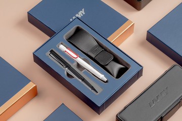 LAMY 雙入筆套禮盒  / safari  - 霧黑 鋼珠筆+紅白 自動鉛筆
