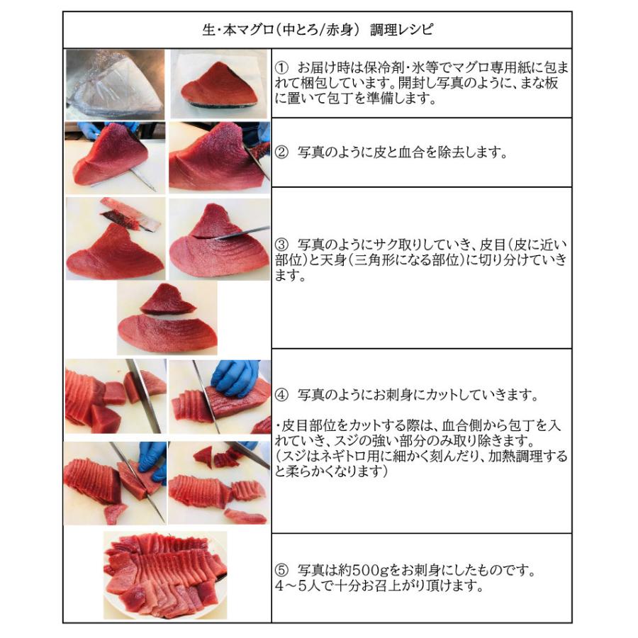 送料無料　本まぐろ（中とろ 赤身）約500g　血合・皮付きブロック　生マグロ　マグロ専門卸会社直送