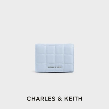 【CHARLES & KEITH】方格縫線短夾 LINE禮物獨家禮盒 附提袋｜擁抱溫柔季節｜快速出貨｜生日禮物 | 小CK