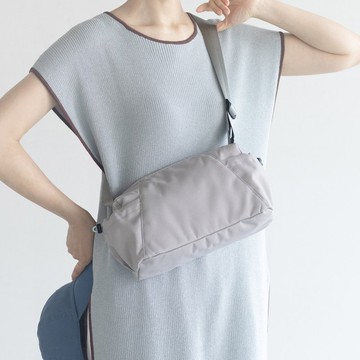 新作 防潑水再生尼龍隨身胸包【銀灰】輕量斜挎/側背包 休閒戶外