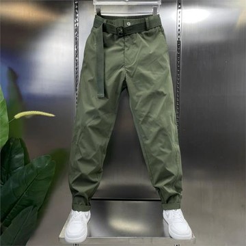 春夏2025新款工裝休閑褲男網紅潮牌寬松直筒九分褲青年百搭哈倫褲