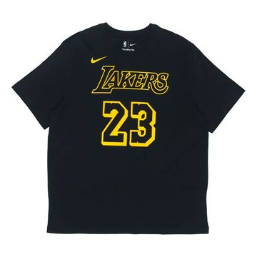Nike Los Angeles Lakers LeBron James No. 23 Casual Sports Breathable Short Sleeve Black