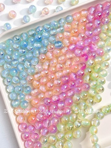 串珠手作💎 光學電鍍細閃光變散珠雙色蜜糖手作diy串珠材料手機鏈手鍊配件 珠珠材料 串珠DIY  手作材料