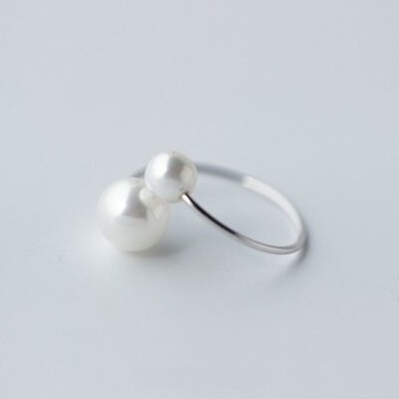 925純銀戒指珍珠開口戒-古典優雅高貴設計七夕情人節禮物女飾品73dt187【獨家進口】【米蘭精品】