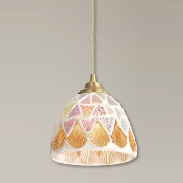 銅製品手工貼片玻璃吊燈 F37-21-91352