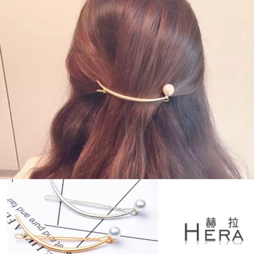 Hera 赫拉 金屬月牙珍珠大髮扣/邊夾/髮夾-2色