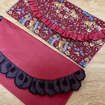 新年快樂 - 花邊布信封包