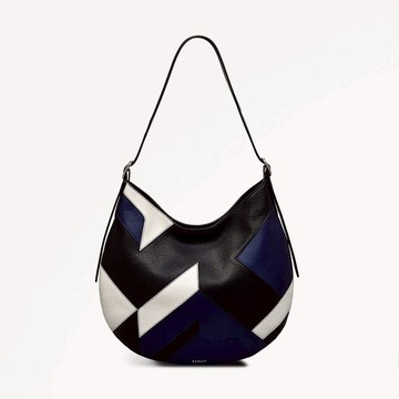 Radley London Womens Leather Kensington Place - Patchwork Open Top Shoulder - Black Medium