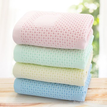 可開發票✨4條裝 孚日潔玉華夫格紗佈兒童毛巾純棉成人傢用洗臉毛巾套裝吸水#免運#台灣出貨