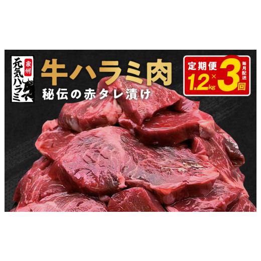 ふるさと納税 大阪府 泉佐野市 牛ハラミ 定期便 1.2kg 全3回 タレ漬け 牛肉 小分け 300g×4