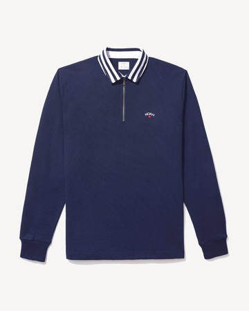 Noah Zip Rugby Navy/White / S