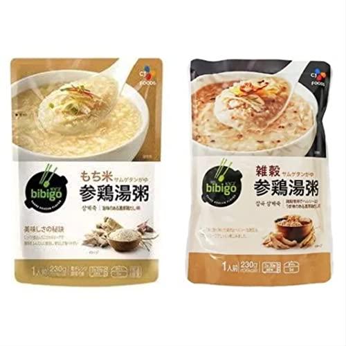 bibigo 雑穀 参鶏湯粥 もち米 参鶏湯粥 各1人前 230g おかゆ 粥 サムゲタン 韓国 韓飯