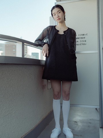 DENIM MINI ONE-PIECE_BLACK