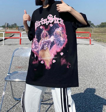 FINDSENSE X 韓潮 街頭時尚 歐美愛心印花 寬鬆大尺碼 男士 短袖T恤 情侣T