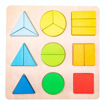 New Classic Toys 幼幼幾何形狀拼圖玩具  荷蘭木玩品牌  天然木材無毒塗料  精緻擬真學習玩具  1組  18