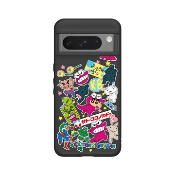 Pixel 8 Pro SolidSuit 黑 - 蠟筆小新 Crayon Shinchan - 蠟筆小新經典拼貼款