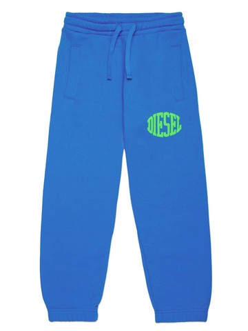 Diesel Kids - logo-print cotton track pants - kids - Cotton - 14 yrs - Blue
