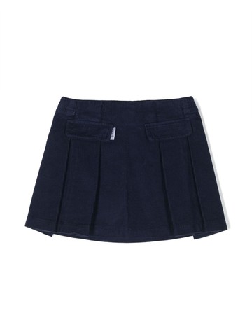 There Was One Kids - pleated corduroy miniskirt - kids - Cotton - 10 yrs - Blue