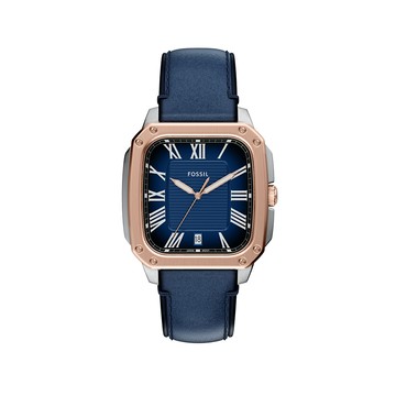 Crosby 經典魅力方型手錶 藍色真皮錶帶 42 MM FS6149