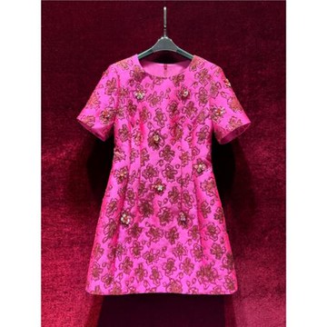 法式名媛小眾重工輕奢修身短袖連衣裙精致高級感2025新款御姐裙子