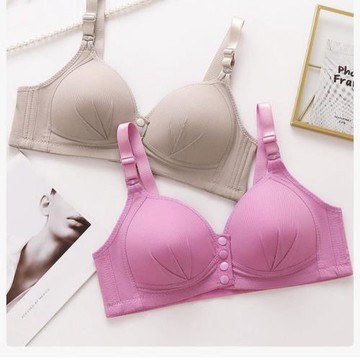 批發大碼前扣背心式文胸聚攏無鋼圈薄款中老年媽媽內衣美背提上托