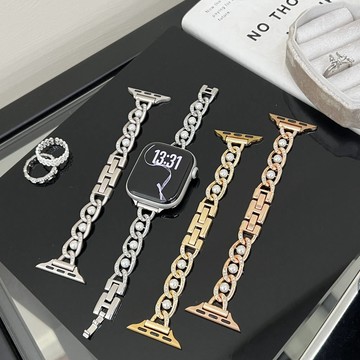 細款珍珠鏈條錶帶 適用iwatch11錶帶 Apple watch全系列錶帶 蘋果錶帶