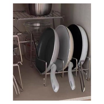 煎鍋收納神器 304不銹鋼廚房鍋具收納架置物架鍋蓋盤碟烘焙收納架